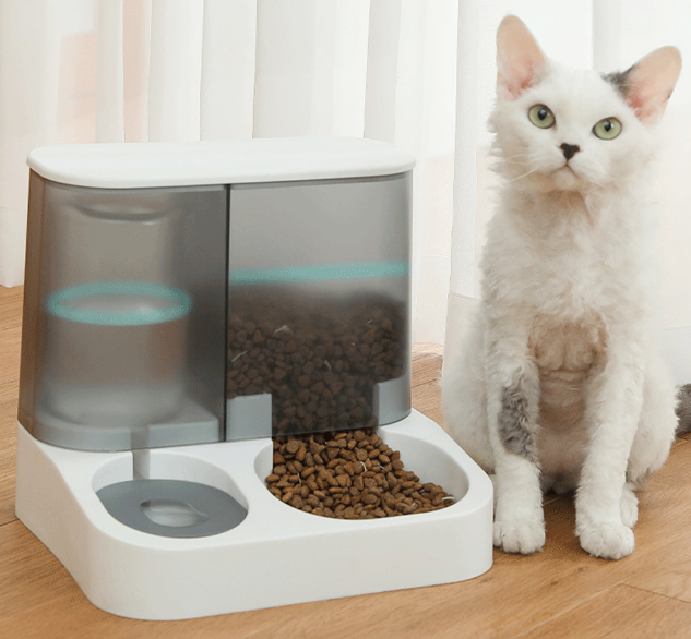 Dispenser Automático de Comida e Água para Pets BigBox Cinza